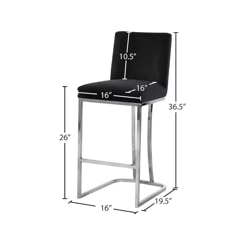 Tabouret de comptoir en velours noir