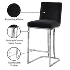 Tabouret de comptoir en velours noir