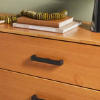 Commode à 6 tiroirs en bois massif, assemblage facile et design moderne, pour rangement de chambre.