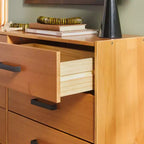 Commode à 6 tiroirs en bois massif, assemblage facile et design moderne, pour rangement de chambre.