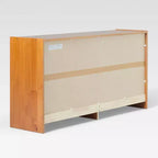 Commode à 6 tiroirs en bois massif, assemblage facile et design moderne, pour rangement de chambre.