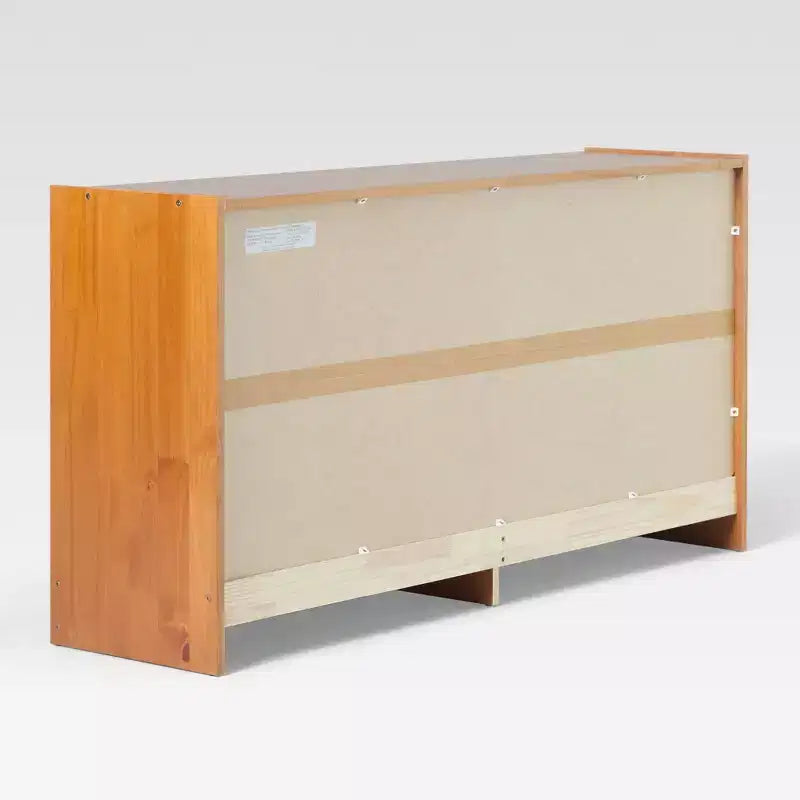 Commode à 6 tiroirs en bois massif, assemblage facile et design moderne, pour rangement de chambre.
