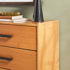 Commode à 6 tiroirs en bois massif, assemblage facile et design moderne, pour rangement de chambre.