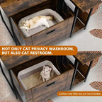 Meuble à litière pour chat à 6 étagères avec tiroir coulissant et tapis – Meuble de litière en bois dissimulé pour coin