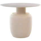 Tall Ceramic Side Table - Beige, Round