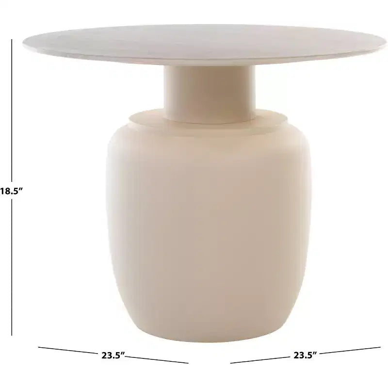 Table d'appoint haute en céramique - Beige, Ronde