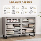 Commode à 6 tiroirs - Rangement polyvalent pour toutes les pièces