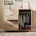Armoire 2 portes avec 4 tiroirs et penderie