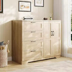Armoire 2 portes avec 4 tiroirs et penderie