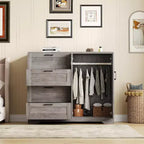 Armoire 2 portes avec 4 tiroirs et penderie