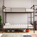 Cadre de lit superposé métallique pour deux matelas d'environ 97 × 191 cm avec échelle et barrière de sécurité de 42,2 cm