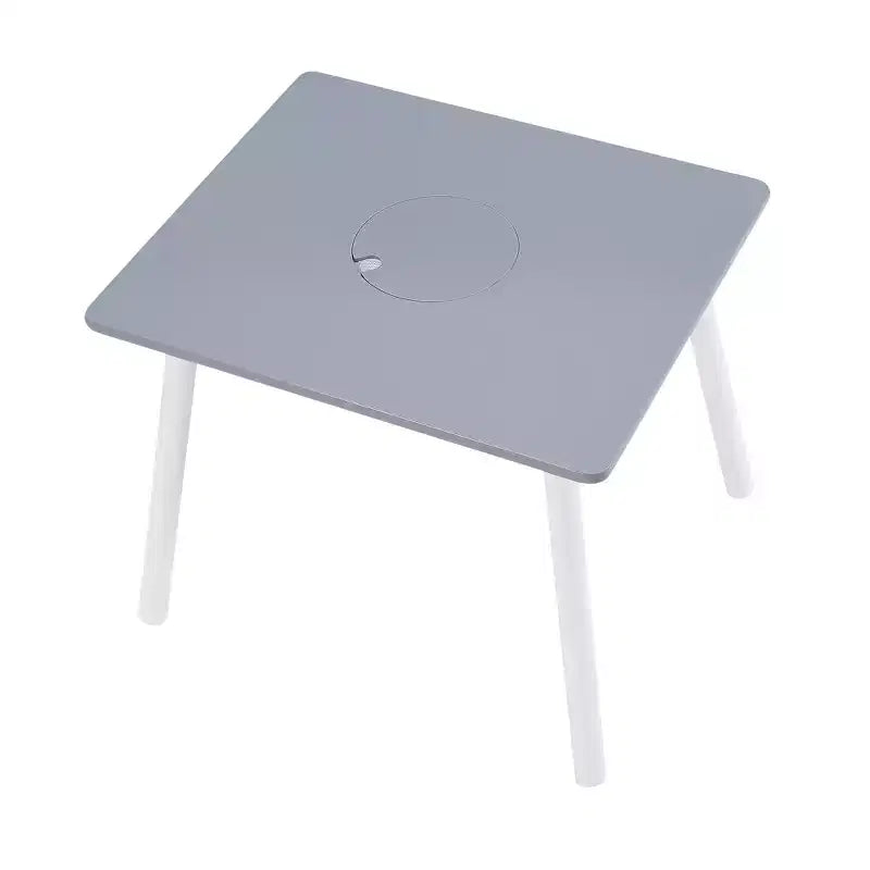 Ensemble table d'activités et 2 chaises VECELO avec rangement en filet dissimulé, mobilier de salle de jeux pour enfants, assemblage facile, blanc et gris