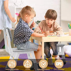 Lot de 2 chaises pour enfants CuisinSmart, chaises réglables en hauteur pour enfants, chaises pour tout-petits garçons et filles de 2 à 6 ans, pour la maison, la famille, la salle de classe, la crèche gris