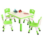 Ensemble de 5 pièces de table et chaises pour tout-petits, ensemble de 4 tables et chaises pour enfants réglables en hauteur, table pour tout-petits pour la lecture, le dessin, les repas, pour les enfants de plus de 3 ans