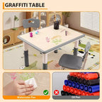 Ensemble de 5 pièces de table et chaises pour tout-petits, ensemble de 4 tables et chaises pour enfants réglables en hauteur, table pour tout-petits pour la lecture, le dessin, les repas, pour les enfants de plus de 3 ans