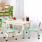 Ensemble de 5 pièces de table et chaises pour tout-petits, ensemble de 4 tables et chaises pour enfants réglables en hauteur, table pour tout-petits pour la lecture, le dessin, les repas, pour les enfants de plus de 3 ans