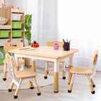 Ensemble de 5 pièces de table et chaises pour tout-petits, ensemble de 4 tables et chaises pour enfants réglables en hauteur, table pour tout-petits pour la lecture, le dessin, les repas, pour les enfants de plus de 3 ans