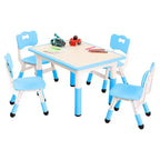 5pcs Toddler Table and Chair Set, Height Adjustable Kids Table and Chair Set of 4, Toddler Table for Reading, Drawing, Eating, for Ages Over 3