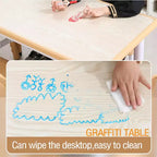 Table et chaises pour enfants 7 pièces, ensemble table et chaises pour tout-petits réglable en hauteur pour les 2-10 ans avec plateau de table à graffiti, pieds antidérapants pour salle de classe/garderie