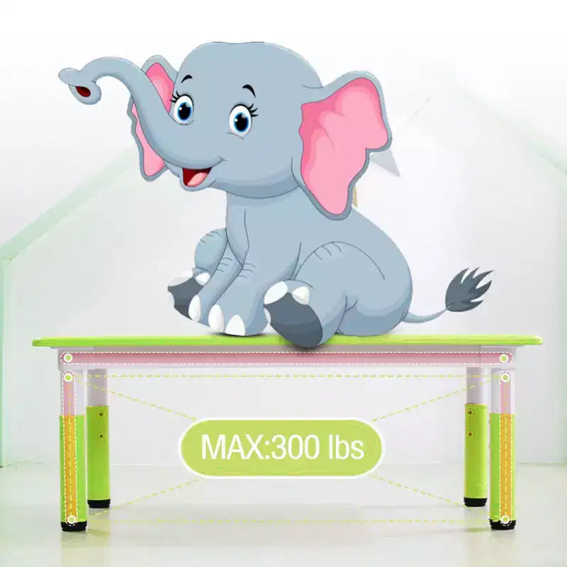 Table et chaises pour enfants 7 pièces, ensemble table et chaises pour tout-petits réglable en hauteur pour les 2-10 ans avec plateau de table à graffiti, pieds antidérapants pour salle de classe/garderie