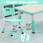 Ensemble de 47 tables et 6 chaises réglables en hauteur pour tout-petits avec pieds de table antidérapants et plateau de table graffitis pour organisateur