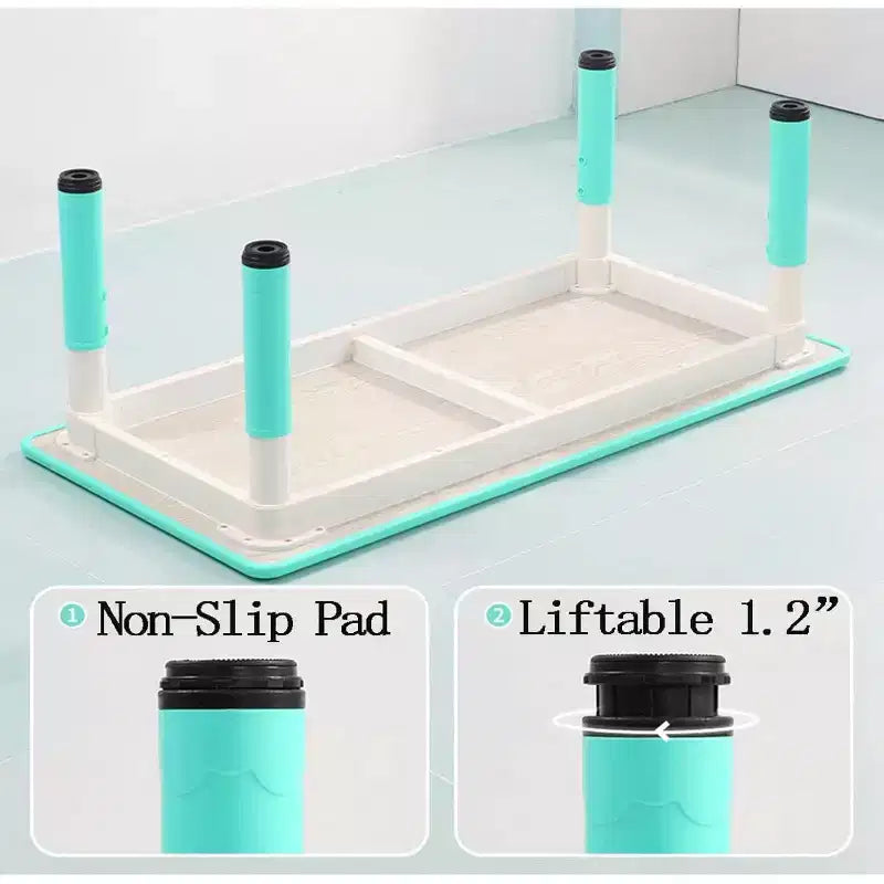 Ensemble de 47 tables et 6 chaises réglables en hauteur pour tout-petits avec pieds de table antidérapants et plateau de table graffitis pour organisateur