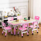 Ensemble de 47 tables et 6 chaises réglables en hauteur pour tout-petits avec pieds de table antidérapants et plateau de table graffitis pour organisateur