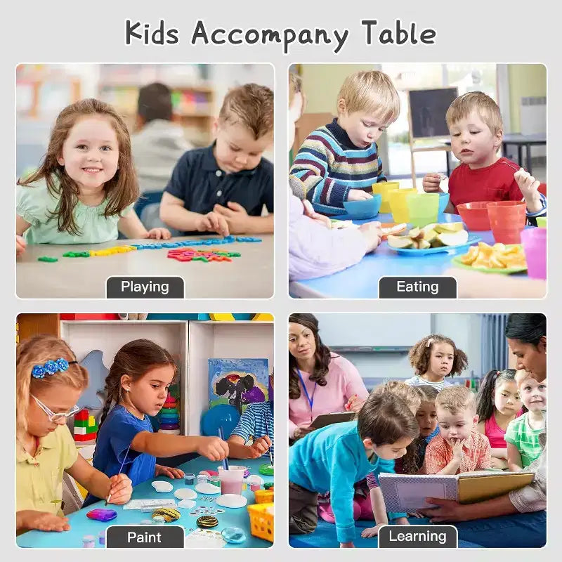 Ensemble de 47 tables et 6 chaises réglables en hauteur pour tout-petits avec pieds de table antidérapants et plateau de table graffitis pour organisateur