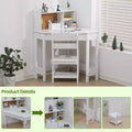 Kids Corner Study Desk Chair Set for Small Spaces, Wood Study Table with Adjustable Chair, Hutch, Corkboard, Pen Holder, Student Desk Set, White