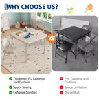 Ensemble table et chaises pliantes 3 pièces pour enfants, ensemble table et chaises d'activités pour tout-petits pour salle à manger, garderie, salles de classe
