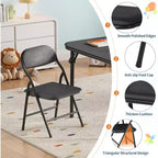 Ensemble table et chaises pliantes 5 pièces pour enfants, ensemble table et chaises d'activités pour tout-petits pour salle à manger, garderie, salles de classe