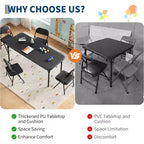 Ensemble table et chaises pliantes 5 pièces pour enfants, ensemble table et chaises d'activités pour tout-petits pour salle à manger, garderie, salles de classe