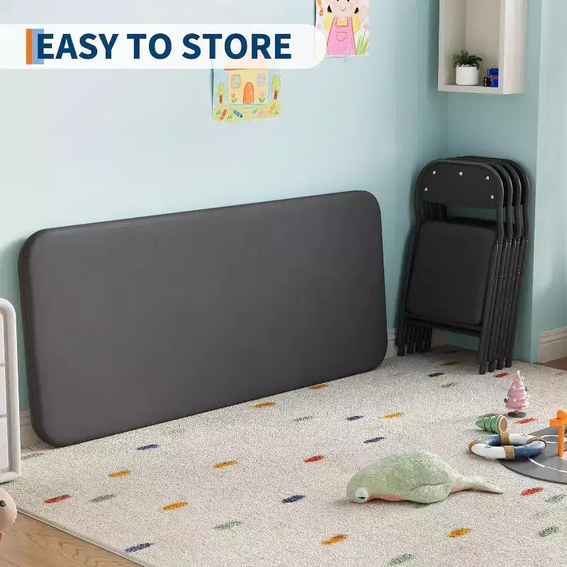 Ensemble table et chaises pliantes 5 pièces pour enfants, ensemble table et chaises d'activités pour tout-petits pour salle à manger, garderie, salles de classe