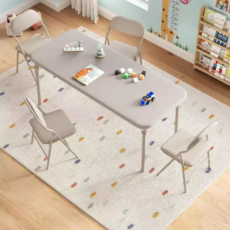 Ensemble table et chaises pliantes 5 pièces pour enfants, ensemble table et chaises d'activités pour tout-petits pour salle à manger, garderie, salles de classe