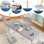 Ensemble table et chaises pliantes 5 pièces pour enfants, ensemble table et chaises d'activités pour tout-petits pour salle à manger, garderie, salles de classe