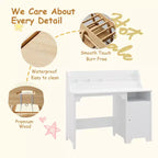 Bureau d'étude pour enfants, Meuble de rangement, Table d'écriture d'étude en bois pour enfants, Poste de travail informatique pour chambre d'enfant et salle d'étude