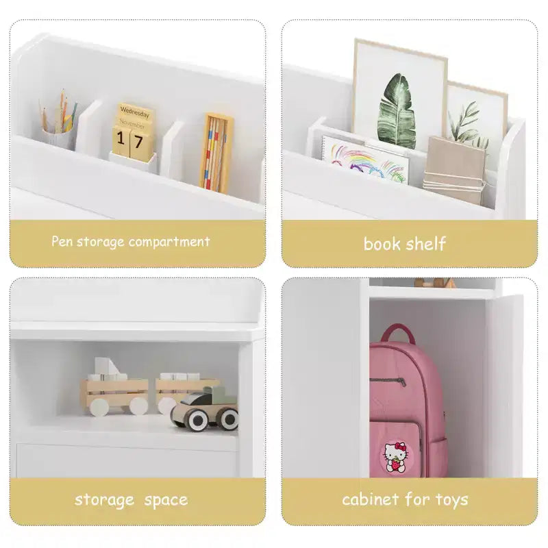 Bureau d'étude pour enfants, Meuble de rangement, Table d'écriture d'étude en bois pour enfants, Poste de travail informatique pour chambre d'enfant et salle d'étude