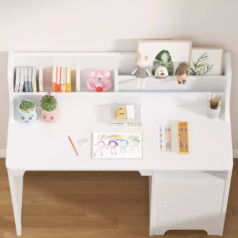 Bureau d'étude pour enfants, Meuble de rangement, Table d'écriture d'étude en bois pour enfants, Poste de travail informatique pour chambre d'enfant et salle d'étude