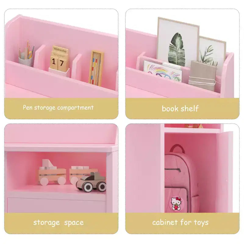 Bureau d'étude pour enfants, Meuble de rangement, Table d'écriture d'étude en bois pour enfants, Poste de travail informatique pour chambre d'enfant et salle d'étude