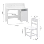 Bureau d'étude pour enfants, Meuble de rangement, Table d'écriture d'étude en bois pour enfants, Poste de travail informatique pour chambre d'enfant et salle d'étude