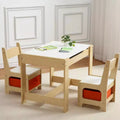 Kids' Table & Chair Sets 4 in 1 Wooden Children Activity Table w/Storage Removable Tabletop with Blackboard for Children Drawing Reading Art Craft