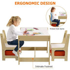 Ensembles Table et Chaises pour Enfants 4 en 1 Table d'Activités en Bois pour Enfants avec Rangement Plateau Amovible avec Tableau Noir pour Dessin Lecture Artisanat