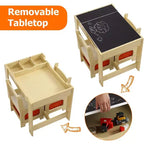 Ensembles Table et Chaises pour Enfants 4 en 1 Table d'Activités en Bois pour Enfants avec Rangement Plateau Amovible avec Tableau Noir pour Dessin Lecture Artisanat