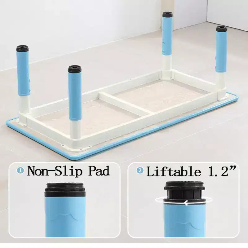 Ensemble table et chaises pour enfants TROPOW, Table d'activités et de bricolage pour tout-petits réglable en hauteur et ensemble de 6 chaises pour les 2-10 ans, Table d'activités artistiques pour enfants de 136 kg max, Bleu