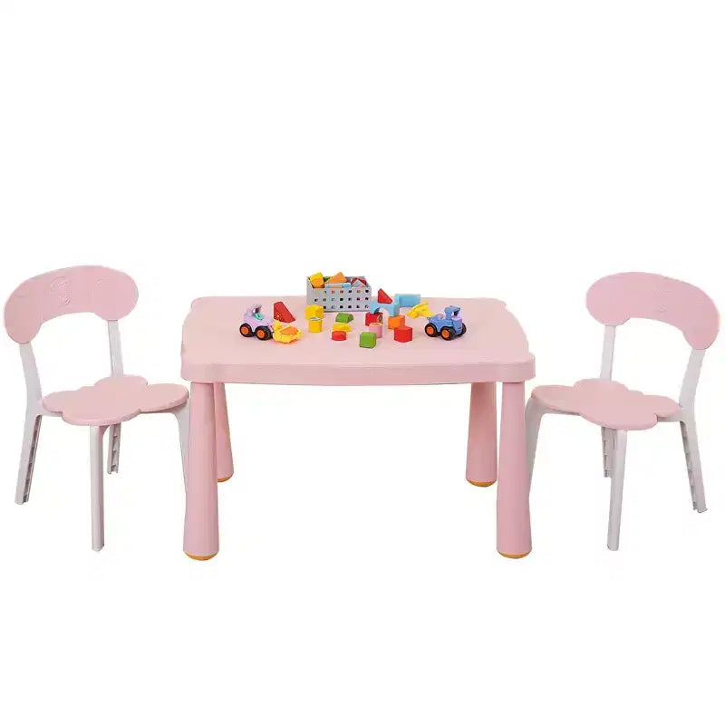 Presence Kids Table and Chair Set, 3 Piece Toddler Table and Chair Set, Plastic Children Activity Tablefor