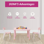 Ensemble Table et Chaises Enfants Presence, Ensemble Table et 2 Chaises pour Tout-Petits, Table d'Activités en Plastique pour Enfants