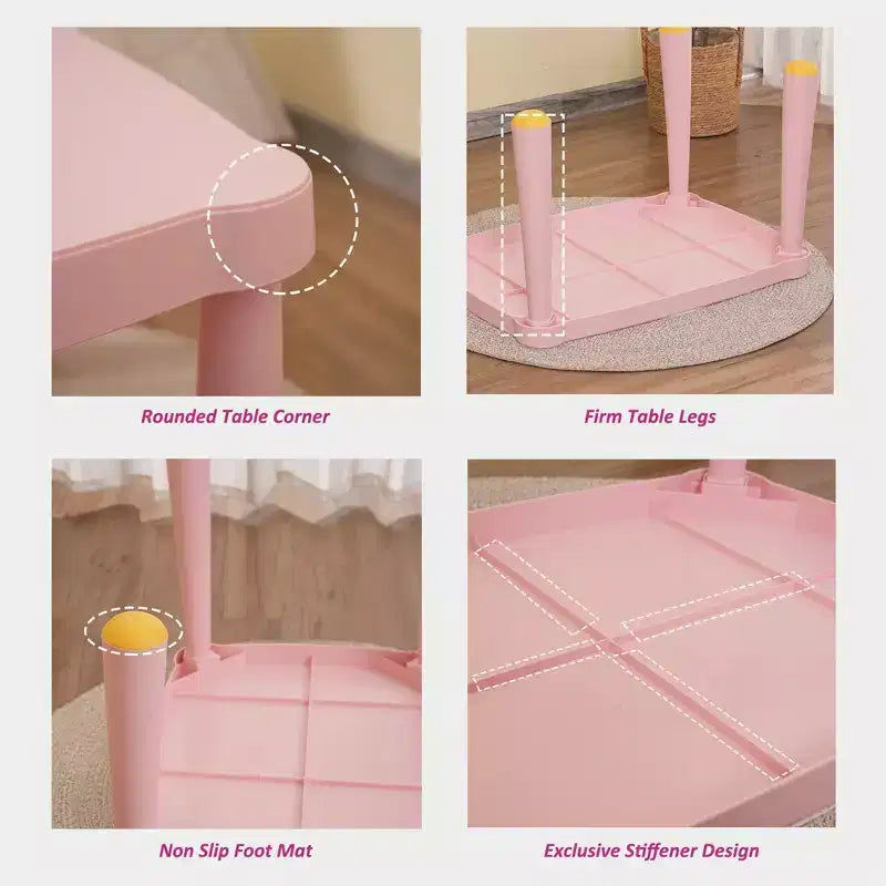 Ensemble Table et Chaises Enfants Presence, Ensemble Table et 2 Chaises pour Tout-Petits, Table d'Activités en Plastique pour Enfants