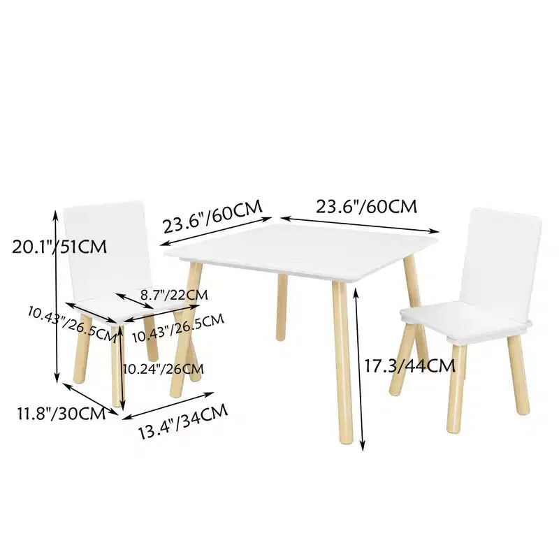 Ensemble table et chaises pour enfants, ensemble de table et 2 chaises pour enfants pour la crèche et les salles de classe, mobilier de chambre d'enfant