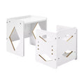 VEVOR Montessori Weaning Table and Chair Set, Wooden Toddler Table and Chair Set for Aged 1-5, Adjustable Height Kids Chair and Activity Table,White