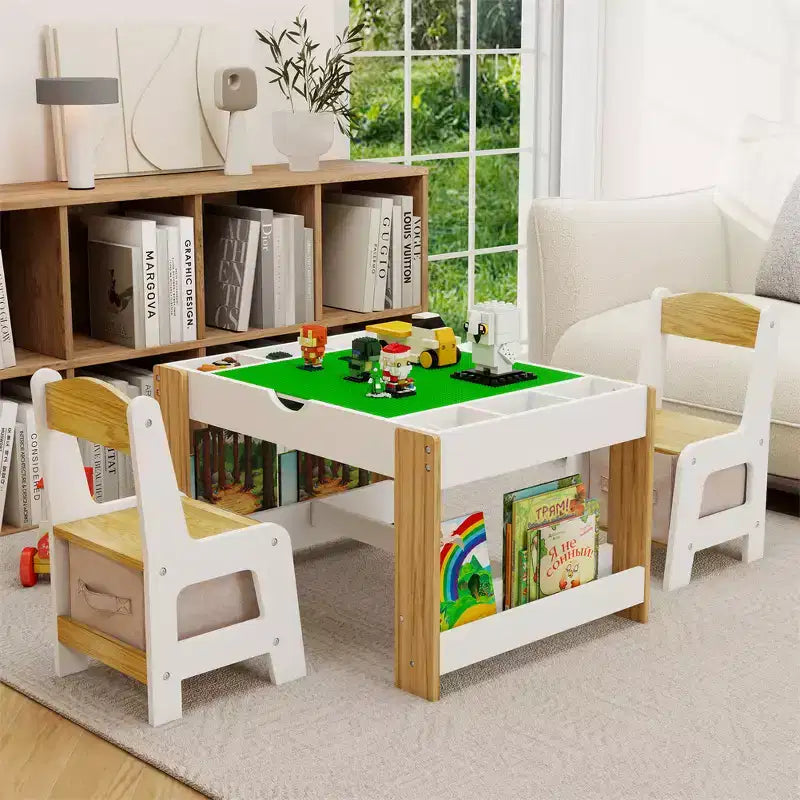 Ensemble de table et chaises pour enfants, table d'activités d'apprentissage moderne, table d'activités pour enfants avec plateau 2 en 1, mobilier de jeu pour jouer et dessiner